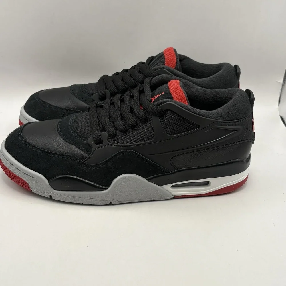 New Air Jordan 4 RM Bred FQ7939-061 Men's Size 9.5 Black/varsity red Shoes